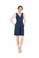 Satin V-Neck Sleeveless Open Back Knee Length Evening Gown / Bridesmaid Dress Essex