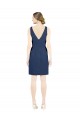 Satin V-Neck Sleeveless Open Back Knee Length Evening Gown / Bridesmaid Dress Essex
