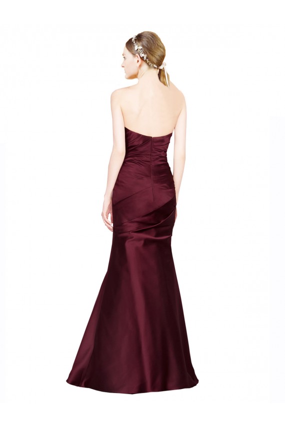 Satin Sweetheart Sleeveless Low Back Long Formal Evening Gown / Prom Dress / Bridesmaid Dress Essex