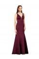 Satin V-Neck Sleeveless V-Back Long Formal Evening Gown / Prom Dress / Bridesmaid Dress Essex