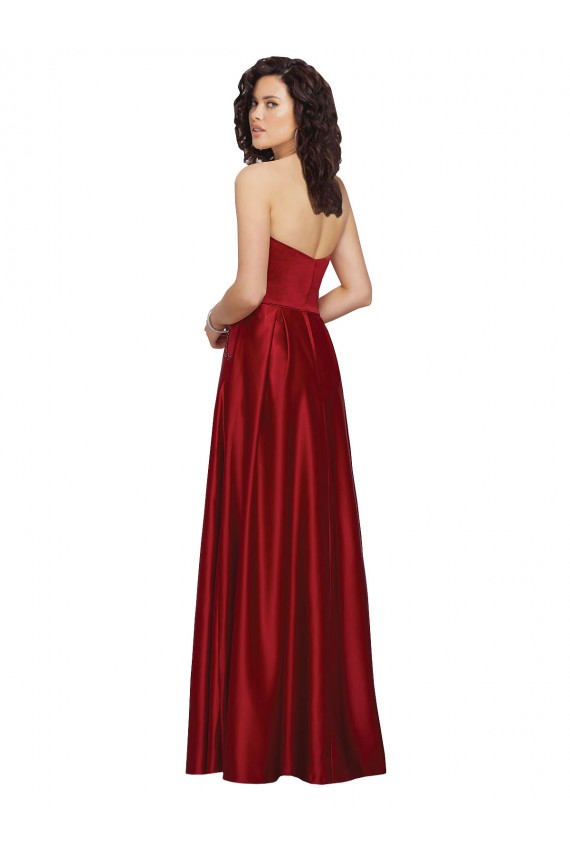 Satin Strapless Sleeveless Long Prom Dress / Bridesmaid Dress Essex