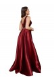 Satin V-Neck Sleeveless V-Back Long Formal Plus Size Evening Gown / Prom Dress / Bridesmaid Dress Essex