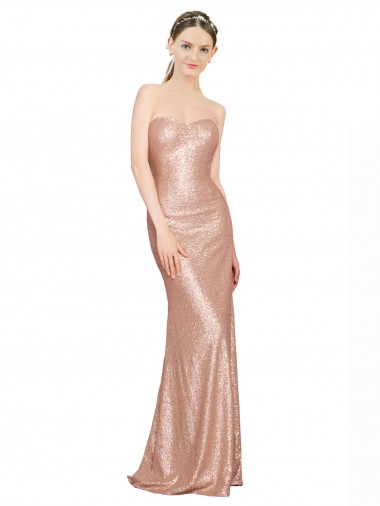 Sequin Sweetheart Sleeveless Low Back Long Formal Evening Gown / Prom Dress / Bridesmaid Dress Essex