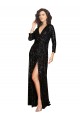 Sequin V-Neck Long Sleeves Long Formal Dress / Bridesmaid Dress Essex