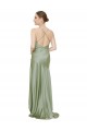 Silk like Satin Cowl Neck Sleeveless Open Back Long High Low Evening Gown / Prom Dress / Bridesmaid Dress Essex