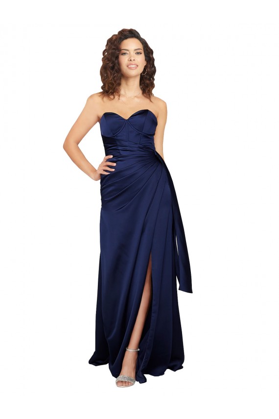 Silk like Satin Sweetheart Sleeveless Long Formal Evening Gown / Prom Dress / Bridesmaid Dress Essex