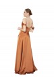 Silk like Satin Spaghetti Straps Cold Shoulder Low Back Long Formal Evening Gown / Prom Dress / Bridesmaid Dress Essex