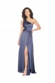 Silk like Satin One Shoulder Sleeveless Dusk Long Formal Evening Gown / Prom Dress / Bridesmaid Dress Essex
