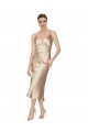 Silk like Satin V-Neck Sleeveless Midi Length Formal Evening Gown / Prom Dress / Bridesmaid Dress Essex