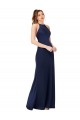 Silk like Satin High Neck Sleeveless Open Back Long Formal Evening Gown / Prom Dress / Bridesmaid Dress Essex