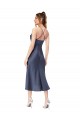 Silk like Satin Cowl Neck Sleeveless Open Back Midi Length High Low Evening Gown / Prom Dress / Bridesmaid Dress Essex