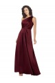 Silk like Satin One Shoulder Sleeveless Burgundy Long Formal Evening Gown / Prom Dress / Bridesmaid Dress Essex