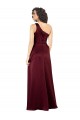 Silk like Satin One Shoulder Sleeveless Burgundy Long Formal Evening Gown / Prom Dress / Bridesmaid Dress Essex