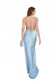 Silk like Satin Cowl Neck Sleeveless Open Back Light Sky Blue Long Formal Evening Gown / Prom Dress / Bridesmaid Dress Essex