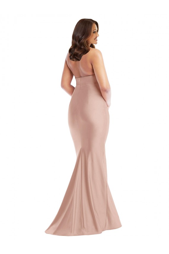 Silk like Satin Halter Neck Sleeveless Open Back Long Formal Plus Size Evening Gown / Prom Dress / Bridesmaid Dress Essex