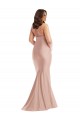 Silk like Satin Halter Neck Sleeveless Open Back Long Formal Plus Size Evening Gown / Prom Dress / Bridesmaid Dress Essex