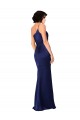 Silk like Satin One Shoulder Sleeveless Sapphire Long Black Tie Evening Gown / Prom Dress / Bridesmaid Dress Essex