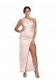 Silk like Satin One Shoulder Sleeveless Low Back Long Semi Formal Evening Dress / Prom Dress / Bridesmaid Dress Essex