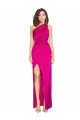 Silk like Satin One Shoulder Sleeveless Fuchsia Long Formal Evening Gown / Prom Dress / Bridesmaid Dress Essex