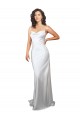 Silk like Satin Cowl Neck Sleeveless Open Back Sweep Train Beach Wedding Dresses Essex
