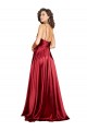 Silk like Satin Spaghetti Straps Sleeveless Low Back Burgundy Long Black Tie Evening Dress / Prom Dress / Bridesmaid Dress Essex