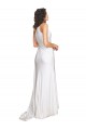 Silk like Satin One Shoulder Sleeveless Long Wedding Dress Essex