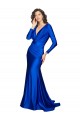 Silk like Satin V-Neck Long Sleeves V-Back Long Formal Evening Gown / Prom Dress / Bridesmaid Dress Essex