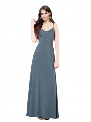 Spandex V-Neck Sleeveless Low Back Long Prom Dress / Bridesmaid Dress Essex