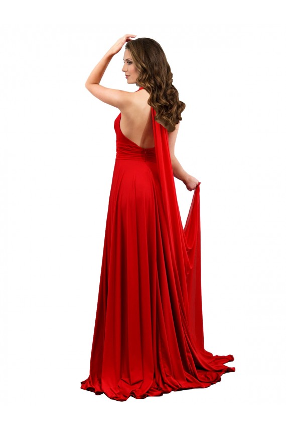 Spandex Halter Neck Sleeveless Open Back Red Long Formal Evening Gown / Prom Dress / Bridesmaid Dress Essex