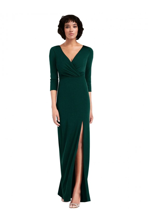 Spandex V-Neck Long Sleeves V-Back Long Formal Evening Gown / Prom Dress / Bridesmaid Dress Essex