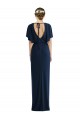 Spandex Bateau Neck Short Sleeves Open Back Long Semi Formal Evening Dress / Prom Dress / Bridesmaid Dress Essex