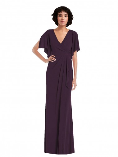 Spandex V-Neck Split Sleeves Long Formal Evening Gown / Prom Dress / Bridesmaid Dress Essex