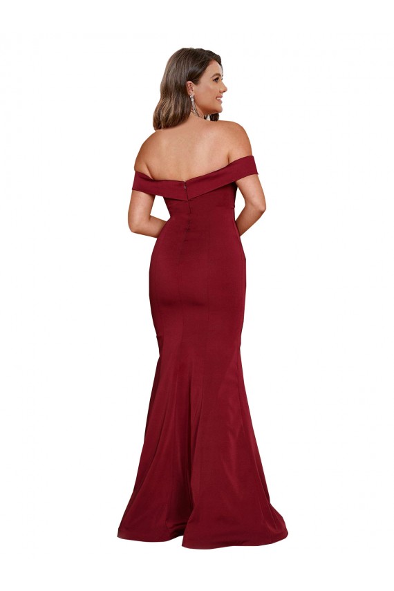 Spandex Off the Shoulder Sleeveless Long Formal Plus Size Evening Gown / Prom Dress / Bridesmaid Dress Essex