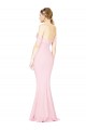 Stretch Crepe Strapless Sleeveless Low Back Pink Long Formal Evening Gown / Prom Dress / Bridesmaid Dress Essex