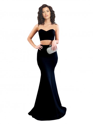 Stretch Crepe High Neck Sleeveless Low Back Long Formal Evening Gown / Prom Dress / Bridesmaid Dress Essex