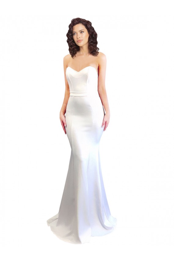 Stretch Crepe Sweetheart Sleeveless Low Back Long Formal Evening Gown / Prom Dress / Bridesmaid Dress Essex
