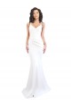 Stretch Crepe Spaghetti Straps Sleeveless Low Back Long Black Tie Evening Gown / Prom Dress / Bridesmaid Dress Essex