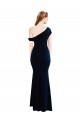 Stretch Crepe One Shoulder Sleeveless Dark Navy Long Formal Evening Gown / Prom Dress / Bridesmaid Dress Essex
