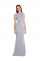 Stretch Crepe One Shoulder Sleeveless Grey Long Formal Dress / Bridesmaid Dress Essex