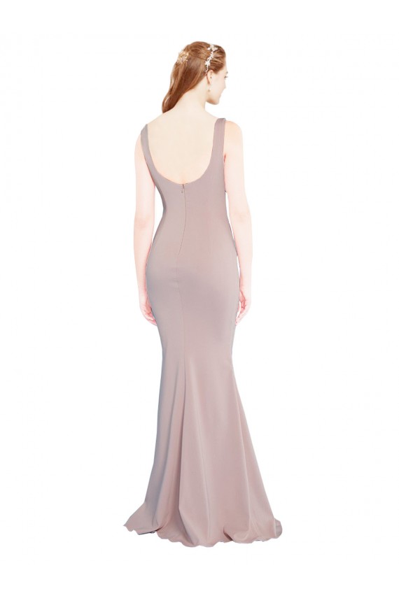 Stretch Crepe Scoop Neck Cap Sleeves Long Formal Evening Gown / Prom Dress / Bridesmaid Dress Essex