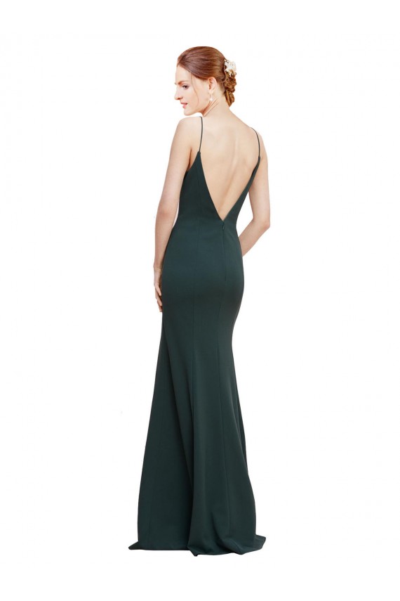 Stretch Crepe V-Neck Sleeveless V-Back Long Formal Dress / Bridesmaid Dress Essex