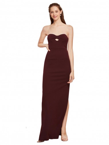 Stretch Crepe Strapless Sleeveless Long Formal Evening Gown / Prom Dress / Bridesmaid Dress Essex