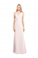 Stretch Crepe V-Neck Sleeveless Keyhole Back Long Semi Formal Evening Dress / Prom Dress / Bridesmaid Dress Essex
