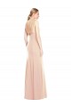 Stretch Crepe Bateau Neck Sleeveless Open Back Long Semi Formal Evening Dress / Prom Dress / Bridesmaid Dress Essex