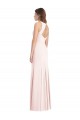 Stretch Crepe Bateau Neck Sleeveless Open Back Pink Long Semi Formal Evening Dress / Prom Dress / Bridesmaid Dress Essex