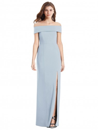 Stretch Crepe Off the Shoulder Sleeveless Trumpet Long Formal Dress / Bridesmaid Dress Essex