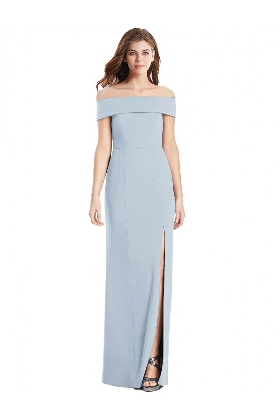 Stretch Crepe Off the Shoulder Sleeveless Trumpet Long Formal Dress / Bridesmaid Dress Essex