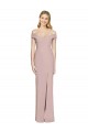 Stretch Crepe Off the Shoulder Sleeveless Open Back Long Semi Formal Evening Dress / Prom Dress / Bridesmaid Dress Essex
