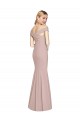 Stretch Crepe Off the Shoulder Sleeveless Open Back Long Semi Formal Evening Dress / Prom Dress / Bridesmaid Dress Essex