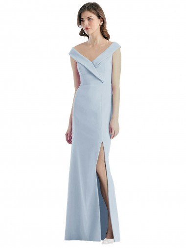 Stretch Crepe Off the Shoulder Sleeveless Long Black Tie Evening Gown / Bridesmaid Dress Essex